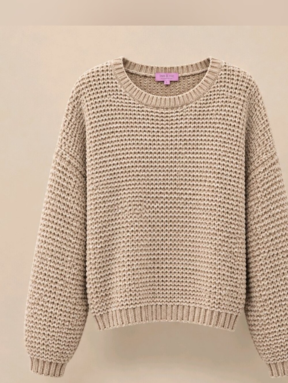 Mi Ami Cozy Chunky Lightweight Knit Sweater - Golden Cream Softest Feel Sz XL